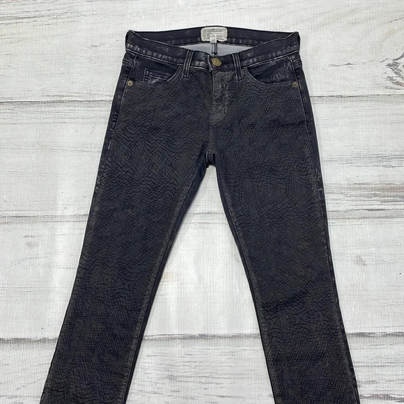 Current/Elliot Jeans Harlem Coated True Eighties Skinny Denim Black 26 or 0 - Picture 4 of 12
